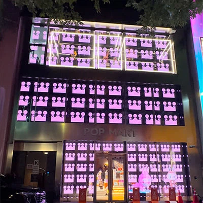Skrin paparan LED holografik telus
